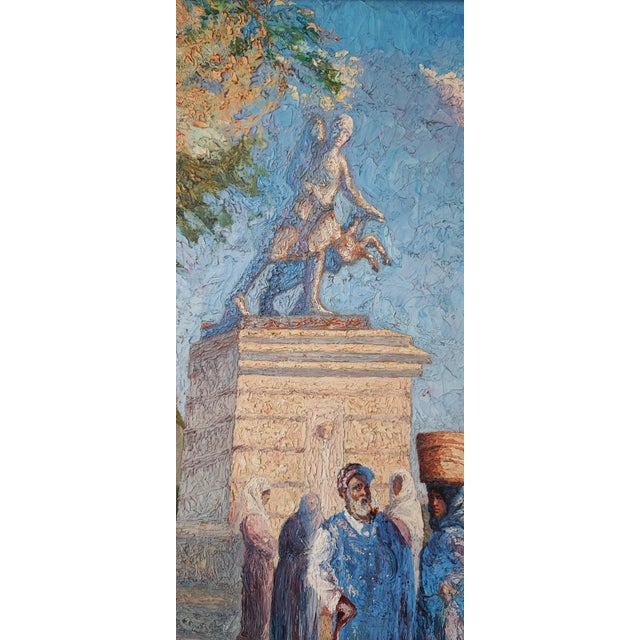 Charles Andréani, Personnages Orientaux devant la statue Diane, Oil on Canvas, Framed For Sale - Image 5 of 13