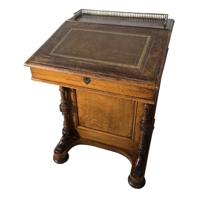 Victorian Leather Top Davenport Desk For Sale