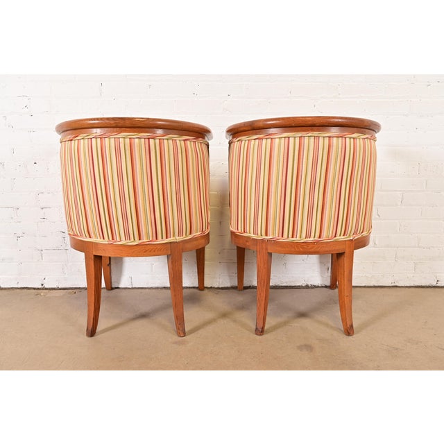 Harold Schwartz for Romweber Mid-Century Modern Sculpted Oak Dining Armchairs, Set of Eight For Sale - Image 11 of 12