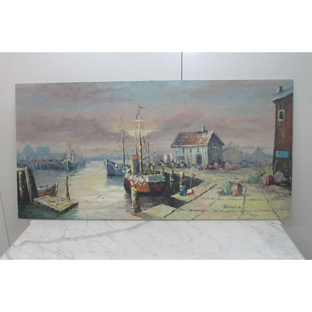 Marines Oil on Canvas, 1940s For Sale - Image 6 of 6