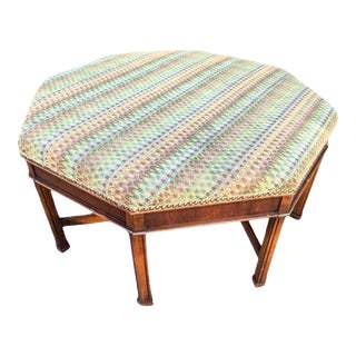 Vintage 1980’s Gordon's Furniture Large Hexagon Ottoman For Sale