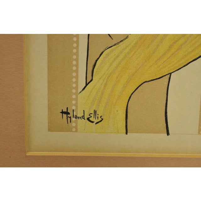 Pink Hyland Ellis "The Gay Parisienne" Framed Lithograph Print Les Maitres De lAffice For Sale - Image 8 of 12