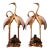 1980s Pair of Gilt & Silvered Bronze Tortoise Crane Longevity Statues For Sale