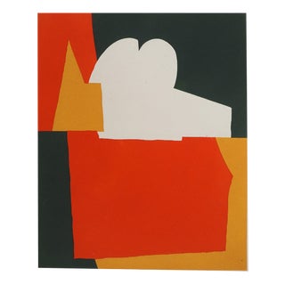 Serge Poliakoff, Red and Green Composition, Lithograph and Stencil For Sale