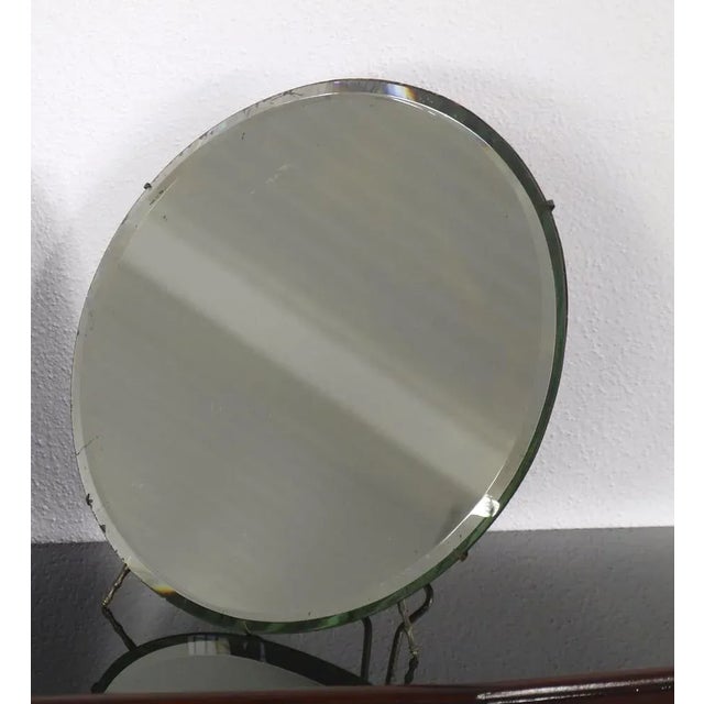 Mid-Century Modern Round Table Mirror by Luigi Fontana & C, talian ,1950s For Sale - Image 3 of 9