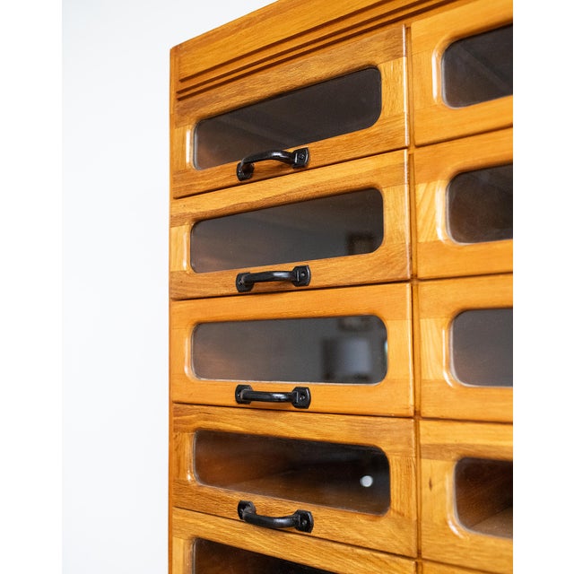 Triple Haberdasher's Cabinet With Glass-Fronted Drawers From England For Sale - Image 10 of 14