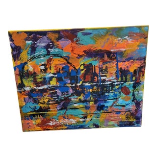 "The World Inside Your City" Contemporary Abstract Expressionist Acrylic Painting For Sale