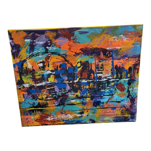 "The World Inside Your City" Contemporary Abstract Expressionist Acrylic Painting For Sale