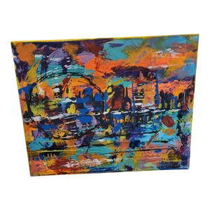 "The World Inside Your City" Contemporary Abstract Expressionist Acrylic Painting