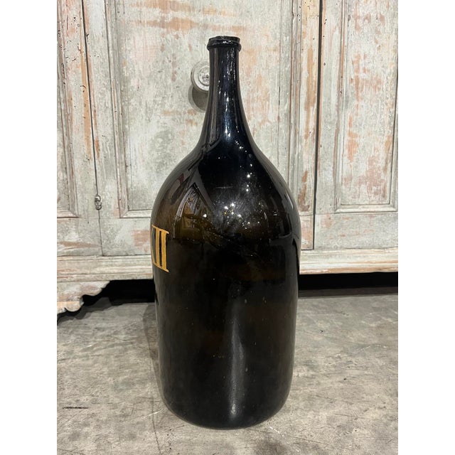 Large Antique French Hand Blown and Painted Wine Bottle, Normandy, Circa 1880s For Sale In Dallas - Image 6 of 8