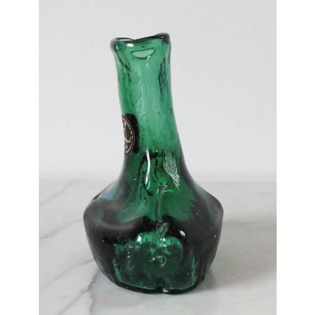 Mid 20th Century Vintage Norwegian Green Glass Vase / Bottle Lofot Design For Sale - Image 5 of 9