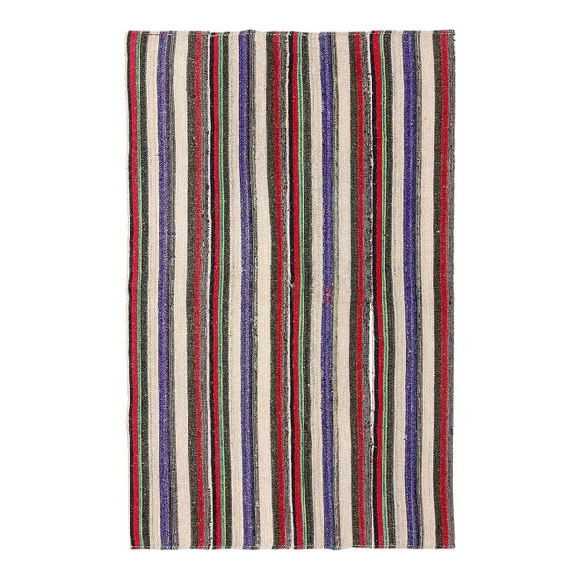 Striped Vintage Decorative Kilim Rug For Sale