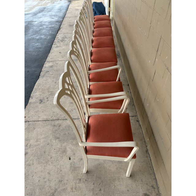 White Vintage Italian White Lacquer Dining Chairs- Set of 8 For Sale - Image 8 of 12