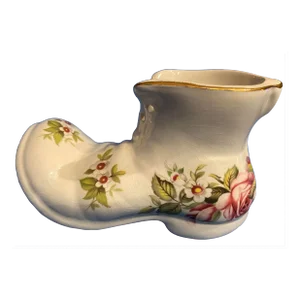 Mid Century Vintage Old Foley James Kent Harmony Rose Porcelain Boot Made in England