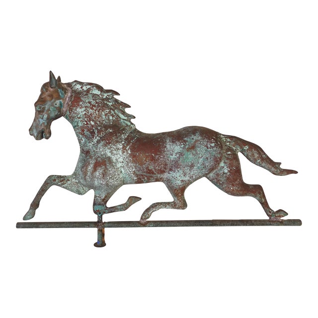 Late 19th Century Patinated Equestrian Copper & Zinc Weathervane For Sale
