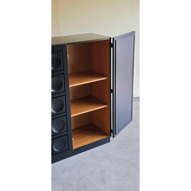 1970s Black Oak Brutalist Cabinet, 1970s For Sale - Image 5 of 8