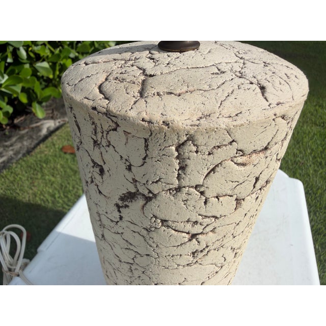 Sculpture Materials Vintage Curtis Faux Plaster Botanical Table Lamp For Sale - Image 7 of 12