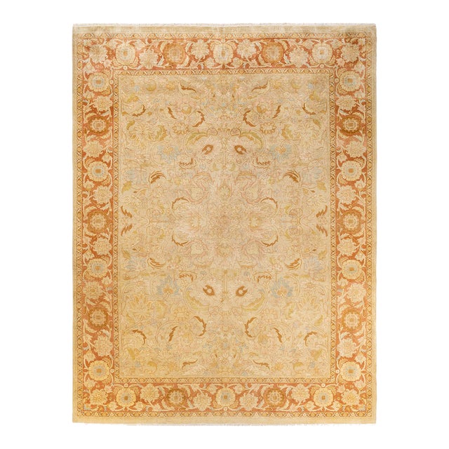 Mogul, One-of-a-Kind Hand-Knotted Area Rug - Ivory, 9' 0" x 11' 10" For Sale