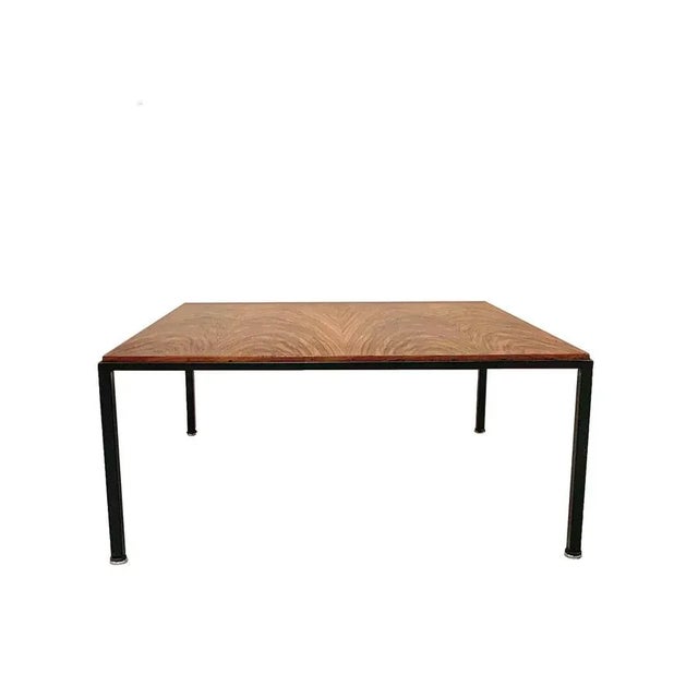 1960s Mid-Century Italian Square Wood and Iron Coffee Table, 1960s For Sale - Image 5 of 18
