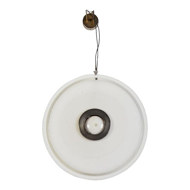 Mid 20th Century Large Round Murano Glass Pendant Wall Light For Sale