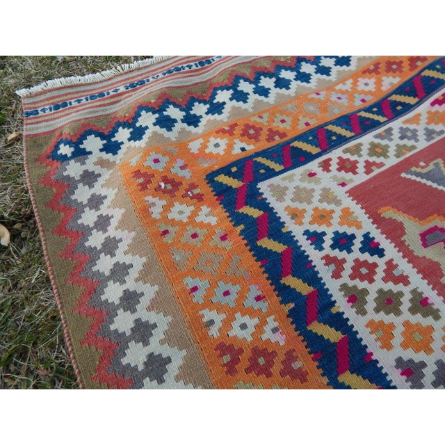 Textile Vintage Anatolian Turkish Kilim Rug 5′1″ × 9′8″ For Sale - Image 7 of 12