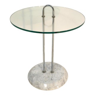 Side Table Glass with Marble by Vico Magistretti, 1970s For Sale