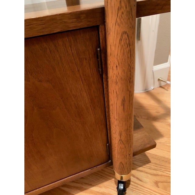 Drexel Biscayne Mid Century Bar Cart Storage Cabinet on Wheels For Sale - Image 15 of 18
