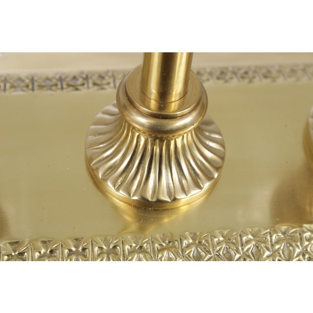 1980s Waterford Brass & Crystal 2 Light Desk Lamp For Sale - Image 12 of 17