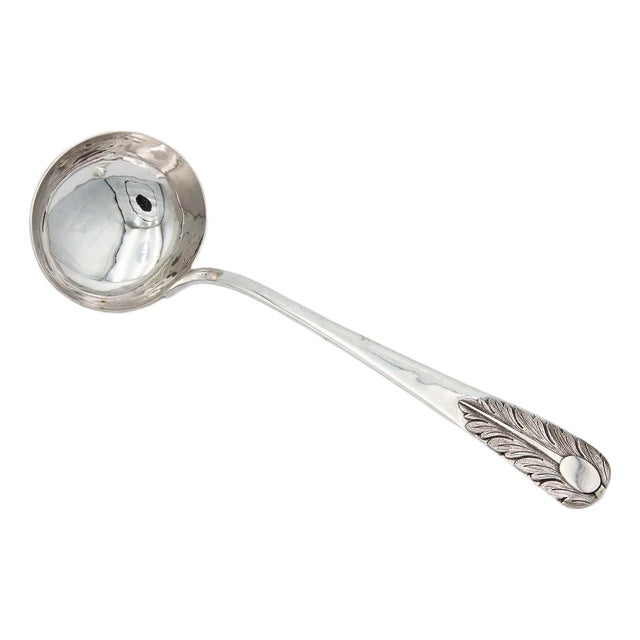 Silver Soup Ladle with Acanthus Leaf Reliefs For Sale