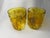 Mid-Century Modern Vintage Murano Goti De Fornasa Amber Yellow & Brown Swirl Art Glass Tumblers — Pair For Sale - Image 3 of 12