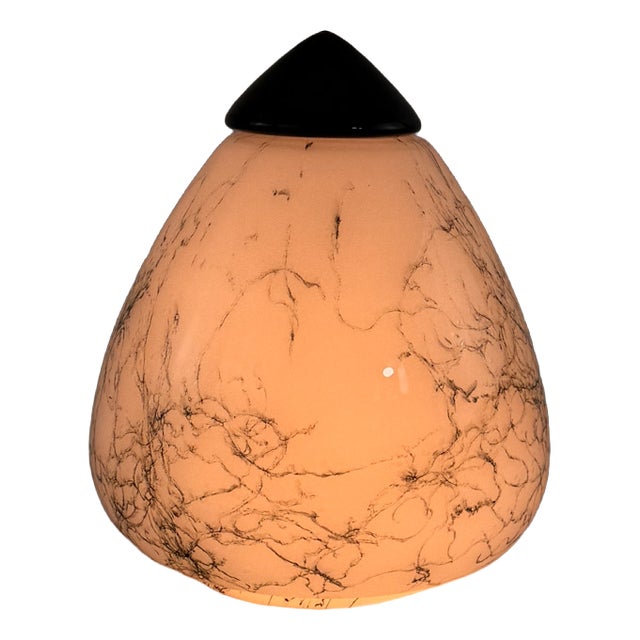 Murano Glass Table Lamp with Black Tip, 1980s For Sale