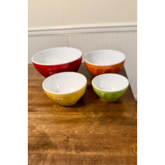 1990s Modern Colorful Ribbed Nesting Bowls - Set of 4 For Sale - Image 4 of 12