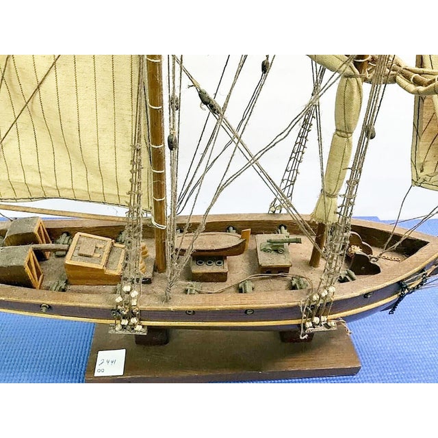 Vintage Halcon Model Sailing Ship For Sale - Image 4 of 4