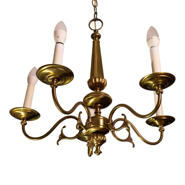Vintage Brass Chandelier Signed Sciolari, Model 526, 1950s For Sale