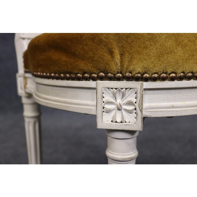 Set of 8 French Louis XVI Painted Balloon Back Maison Jansen Attri Dining Chairs For Sale In Philadelphia - Image 6 of 11