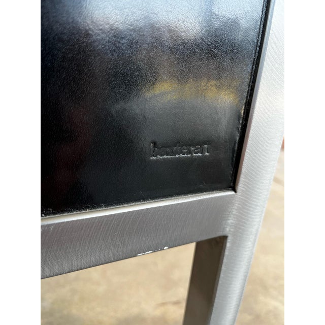 Vintage Baxter Bookcases in Black Leather and Steel, 1990s For Sale - Image 9 of 16