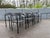 Metal Set of Eight Attributed Artelano Black Leather Arm Chairs, Italy 1980s For Sale - Image 7 of 18