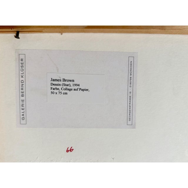 1990s James Brown, Dessin (Star) Mixed media Collage with Painting James Brown Galerie Bernd Kluser, 1994 For Sale - Image 5 of 14