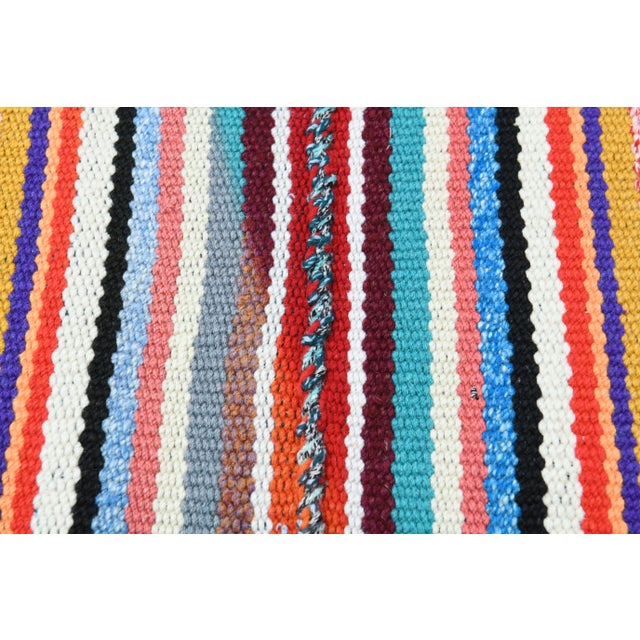 Vintage Turkish Oushak Handmade Wool Cotton Pink Green Area Rug For Sale - Image 11 of 12