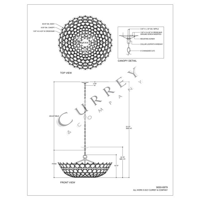Currey & Company Currey & Company Augustus Chandelier For Sale - Image 4 of 5