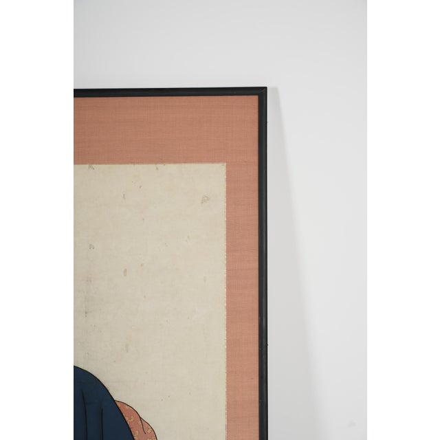 Antique 66" Tall Chinese Ancestral Painted Portraits, a Pair For Sale - Image 10 of 12