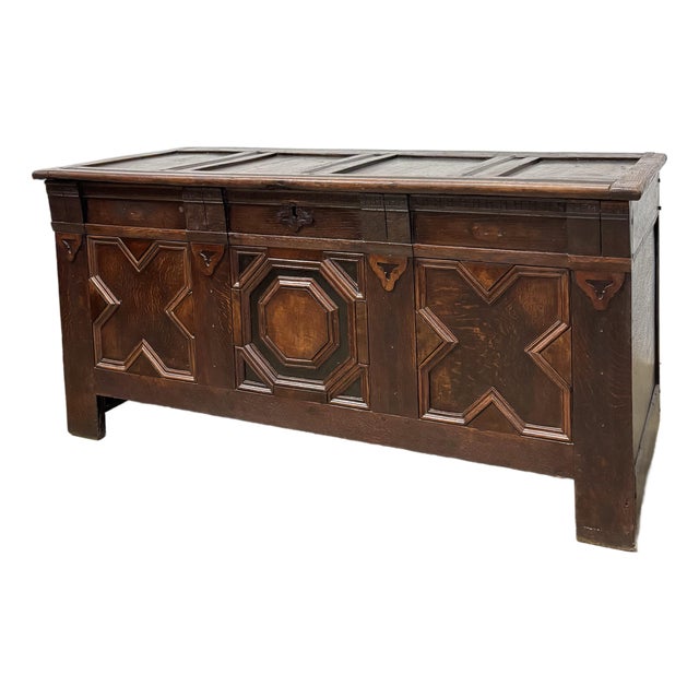 18th Century English Oak Coffer For Sale