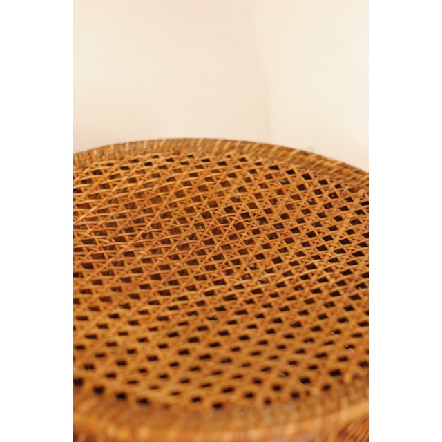 Woven Rattan Stools, 1950s, Set of 2 For Sale - Image 10 of 16