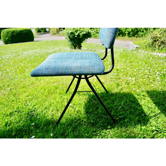 Blue Compass Chair by Pierre Guariche for Les Huchers Minvielle, 1956 For Sale - Image 8 of 9