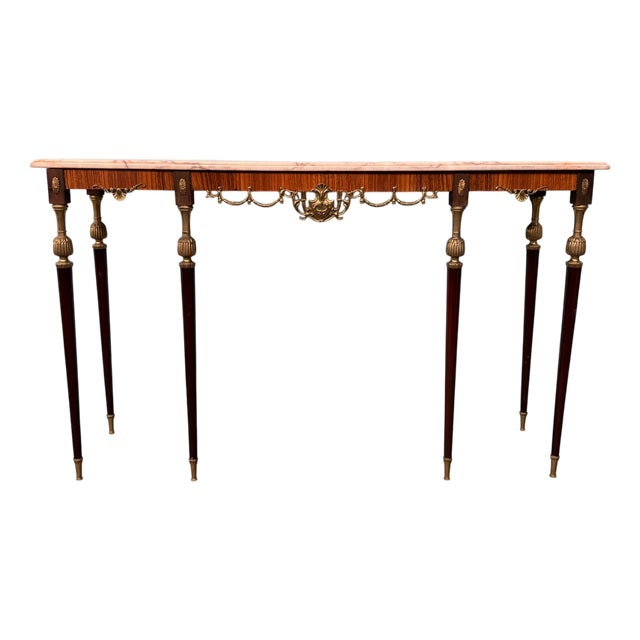 Vintage Italian Console with Marble Top, 1960s For Sale