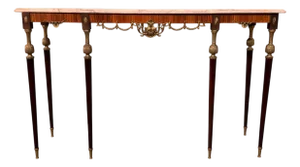 Vintage Italian Console with Marble Top, 1960s