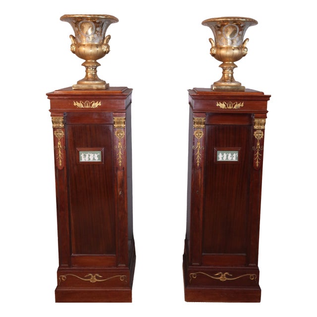 Large Antique Side Tables with Doors, 1800s, Set of 2 For Sale