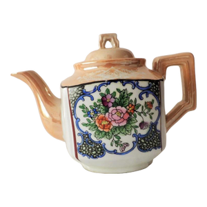 Vintage Made in Japan Lusterware Floral Teapot Taisho Showa Periods 1913-1941 Japonisme