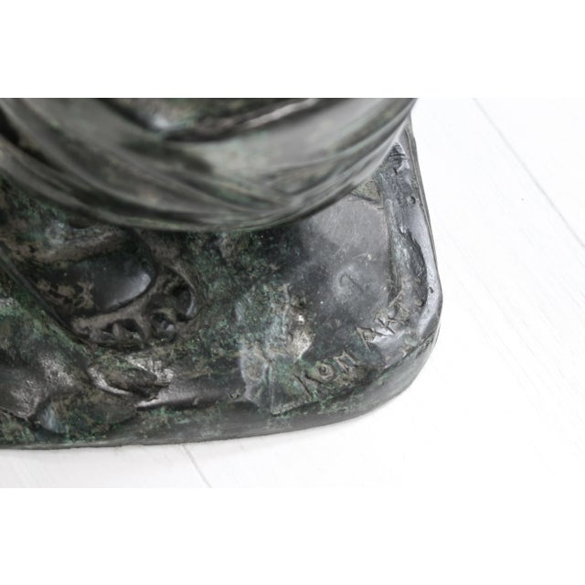 Coffee Table with Patinated Brass Angel Statues from Kom Art, 1970s For Sale - Image 4 of 9