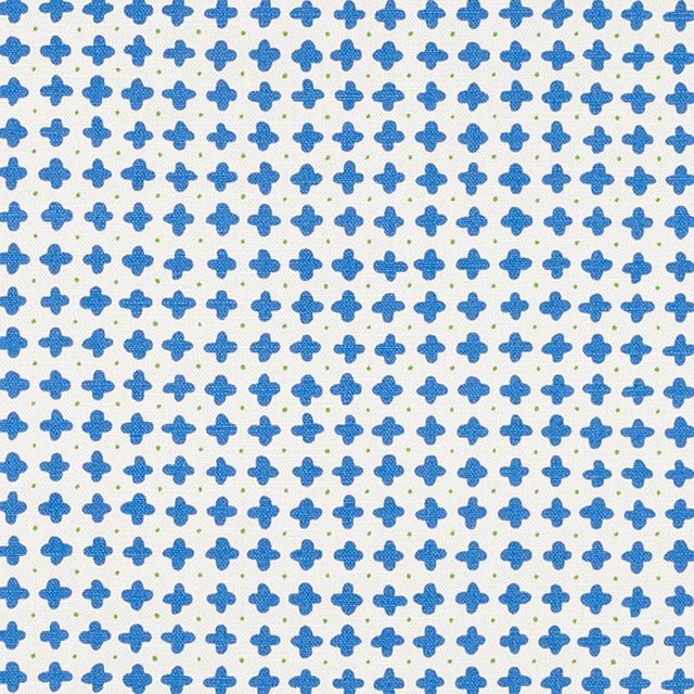 Abstract Sample - Schumacher X Vera Neumann Polka Fabric in Blue For Sale - Image 3 of 3